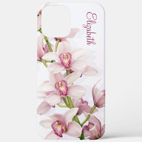 Pink Cymbidium Orchid Floral iPhone 12 Pro Max Case