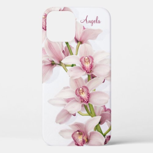 Pink Cymbidium Orchid Floral iPhone 12 Case