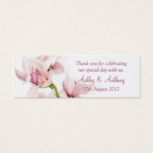 Pink Cymbidium Orchid Floral Wedding Favor Tags