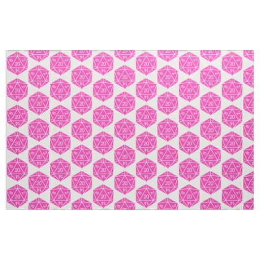 Pink D20 Dice Fabric