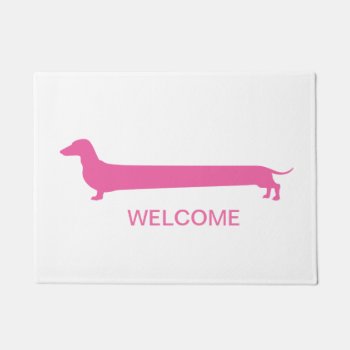 Pink Dachshund Door Mat by Doxie_love at Zazzle