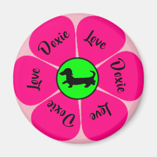 Pink Dachshund Magnet