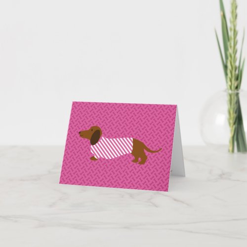 Pink Dachshund Mothers Day Card