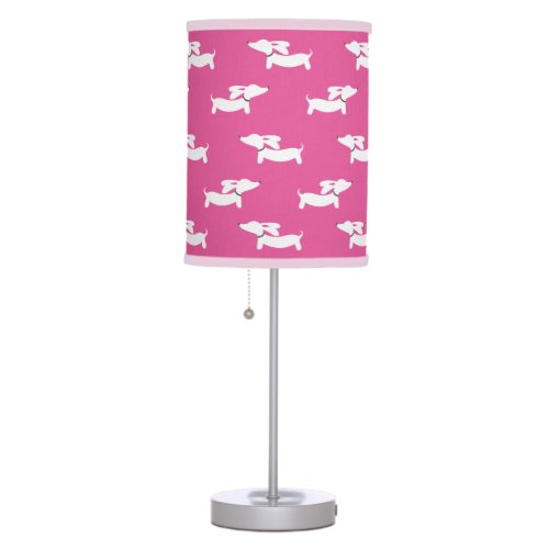 Pink Dachshund Nursery Lamp Light