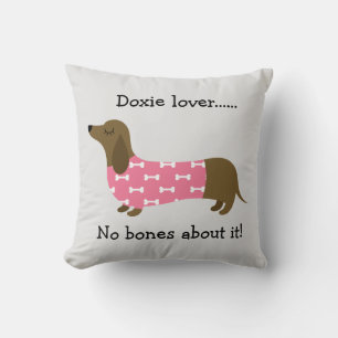 Pink Dachshund Personalized Pillow