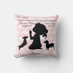 Pink Dachshund Prayer Pillow