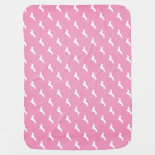 Pink Dachshund Print Receiving Blanket
