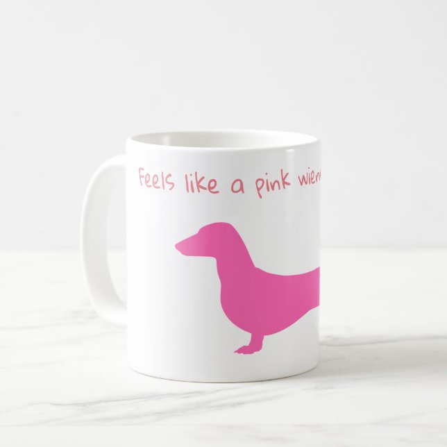 Pink Dachshund Silhouette Mug (Front Left)