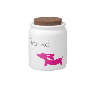Pink Dachshund Treat or Cookie Jar