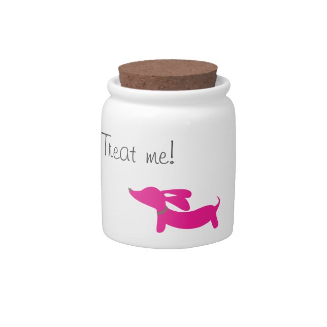 Pink Dachshund | Treat or Cookie Jar (Front)