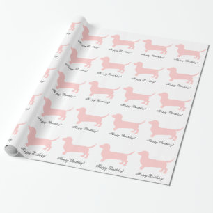 Pink Dachshund Wrapping Paper