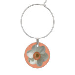 Pink Daffodil Beautiful Spring Flower Wine Glass Charm