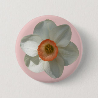 Pink Daffodil Spring Flower Button