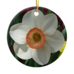 Pink Daffodil Spring Flower Ceramic Ornament