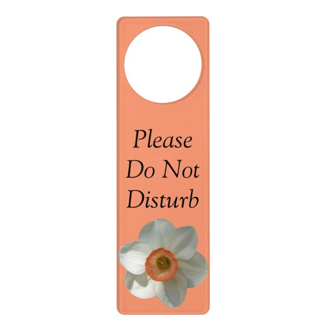 Pink Daffodil Spring Flower Door Hanger (Front)