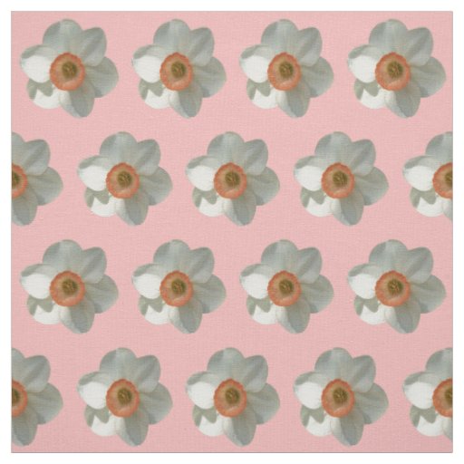 Pink Daffodil Spring Flower Fabric