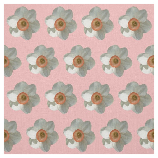 Pink Daffodil Spring Flower Fabric (Swatch)