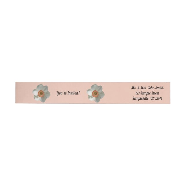 Pink Daffodil Spring Flower Wrap Around Label (Individual)