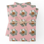 Pink Daffodil Spring Flower Wrapping Paper Sheets