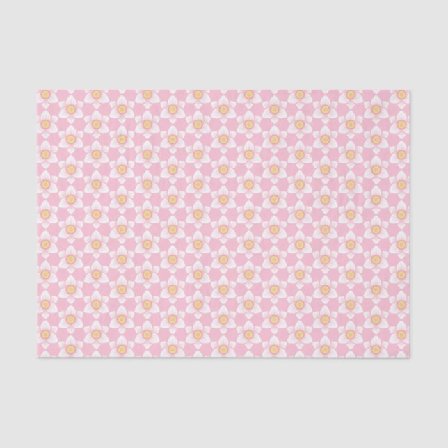 Pink Daffodil Spring Tissue Paper (Front)