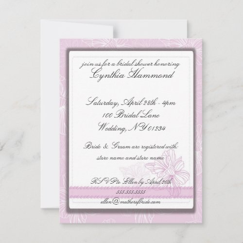 Pink Daffodil Wedding Shower Invitations