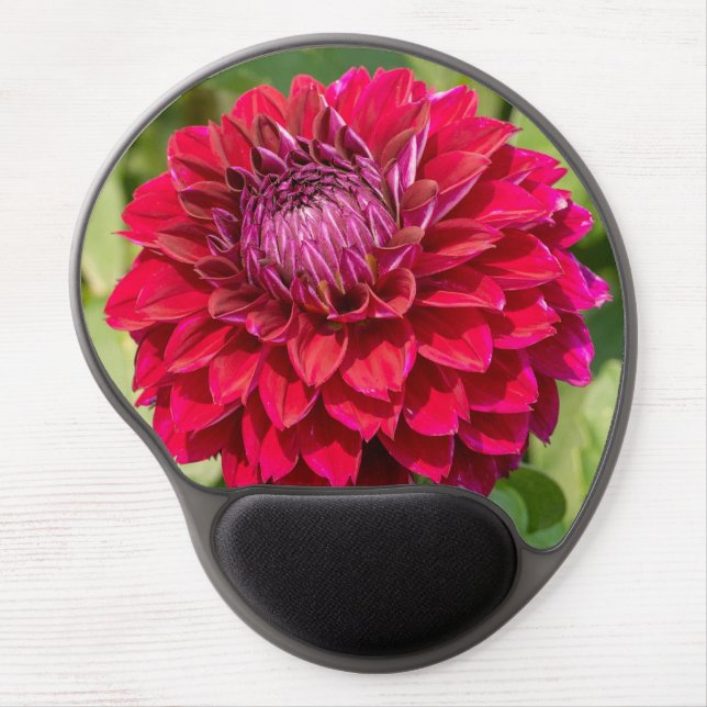 Pink Dahlia, Beautiful Flower Photography Gel Mouse Pad (Front)