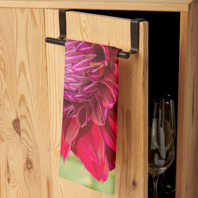 Pink Dahlia, Beautiful Flower Photography Kitchen Towel (Thirds Fold)