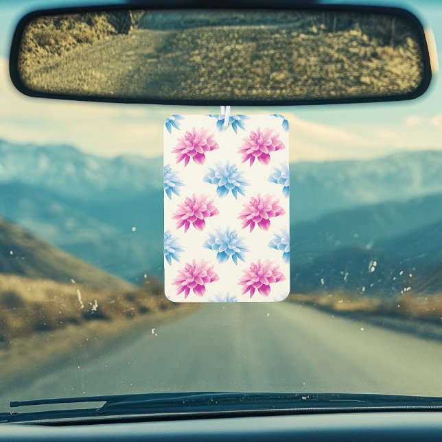 Pink Dahlia, Blue Dahla, Floral Pattern, Flowers Air Freshener (Creator Uploaded)