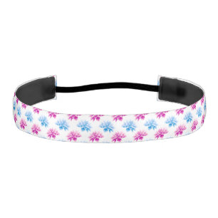 Pink Dahlia, Blue Dahla, Floral Pattern, Flowers Athletic Headband
