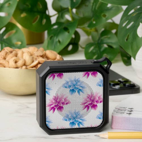 Pink Dahlia Blue Dahla Floral Pattern Flowers Bluetooth Speaker