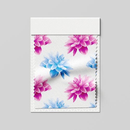 Pink Dahlia Blue Dahla Floral Pattern Flowers Fabric