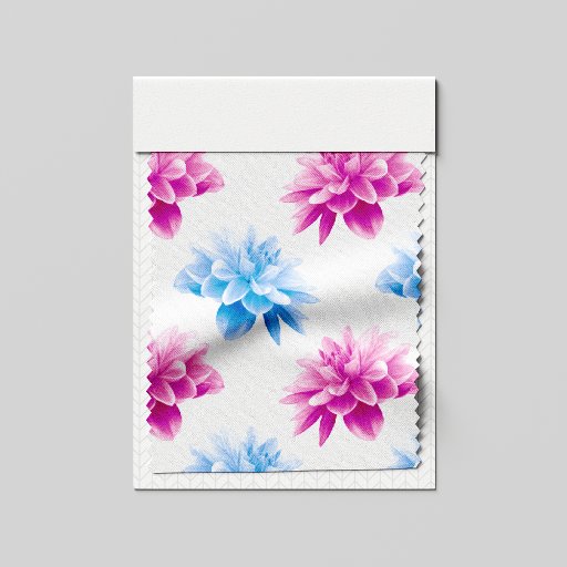 Pink Dahlia, Blue Dahla, Floral Pattern, Flowers Fabric