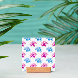 Pink Dahlia, Blue Dahla, Floral Pattern, Flowers Holder