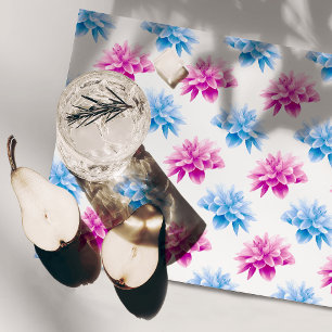 Pink Dahlia, Blue Dahla, Floral Pattern, Flowers Placemat