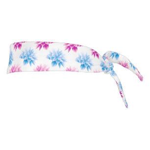 Pink Dahlia, Blue Dahla, Floral Pattern, Flowers Tie Headband