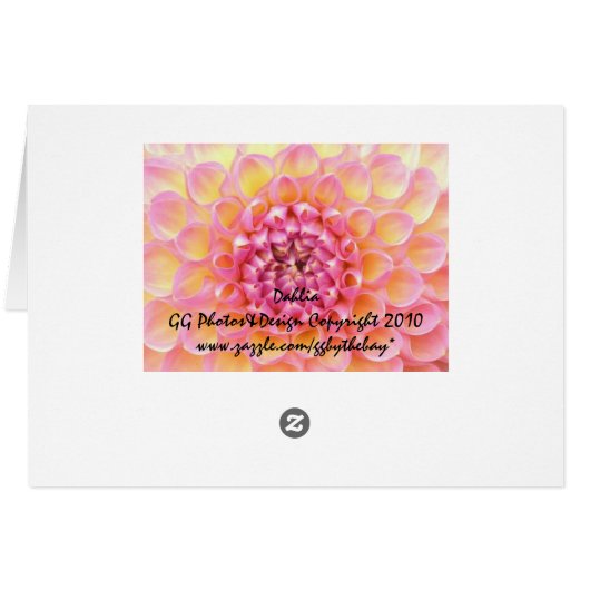 Pink Dahlia Card (Back Horizontal)