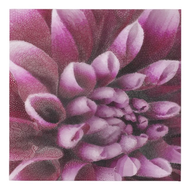Pink Dahlia Faux Canvas Print (Front)