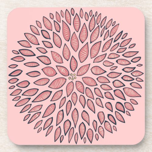 Pink Dahlia Flower Coaster