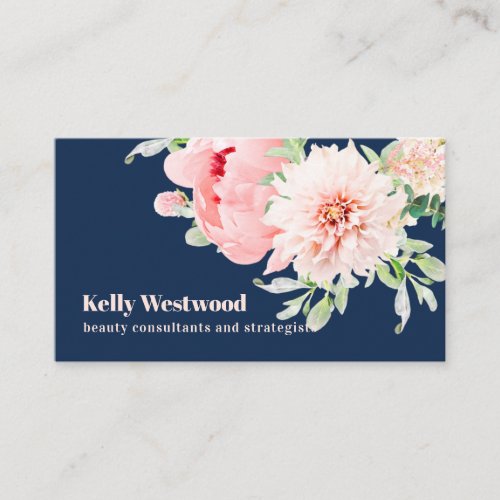 Pink Dahlia Flowers Beauty consultant Strategist Business Card