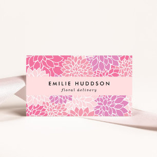 Pink Dahlia Flowers, Floristry, Flower Shop Business Card