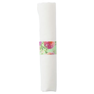 Pink Dahlia Flowers Napkin Bands