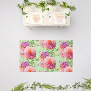 Pink Dahlia Flowers Outdoor Rug