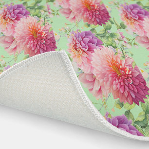 Pink Dahlia Flowers Outdoor Rug