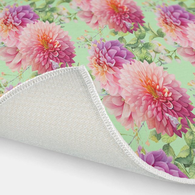 Pink Dahlia Flowers Outdoor Rug (Outdoor)