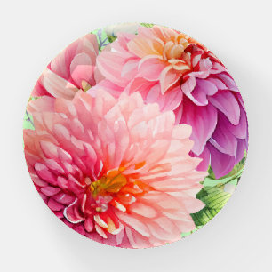 Pink Dahlia Flowers Paperweight