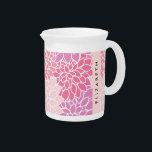 Pink Dahlia Flowers, Pattern Of Flowers, Your Name Beverage Pitcher<br><div class="desc">Elegant, stylish and sophisticated pattern with pink Dahlia flowers. Modern and trendy gift, perfect for the floral design lover in your life. Personalize by adding your name, nickname, monogram or initials.</div>