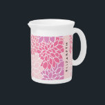 Pink Dahlia Flowers, Pattern Of Flowers, Your Name Beverage Pitcher<br><div class="desc">Elegant, stylish and sophisticated pattern with pink Dahlia flowers. Modern and trendy gift, perfect for the floral design lover in your life. Personalize by adding your name, nickname, monogram or initials.</div>