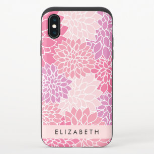 Pink Dahlia Flowers, Pattern Of Flowers, Your Name iPhone X Slider Case