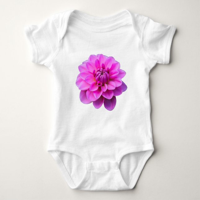 Pink Dahlia (Isolated) Baby Bodysuit (Front)