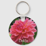 Pink Dahlia Keychain at Zazzle